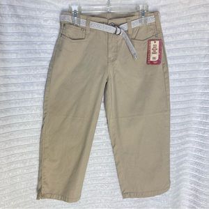 Faded Glory Tan Capri Pants size 6 NWT